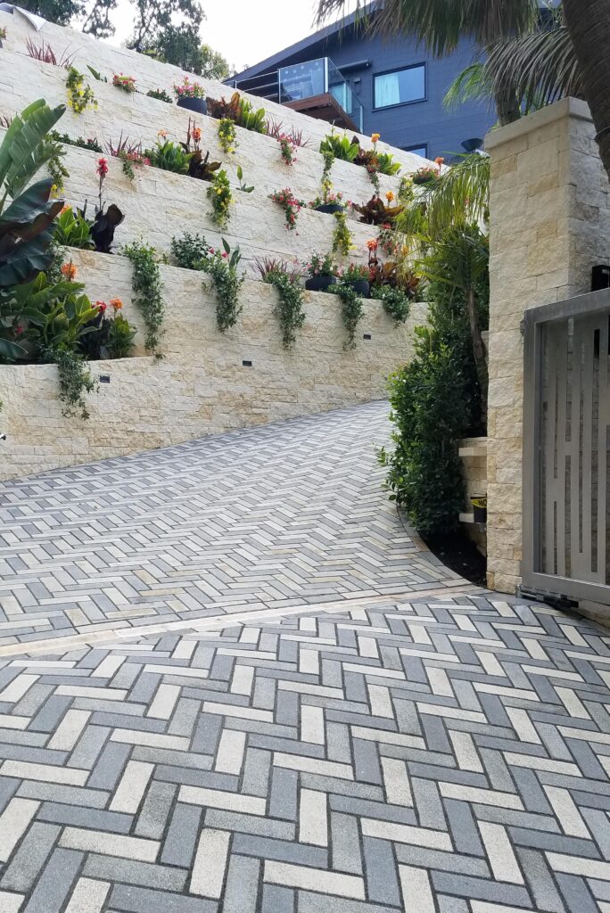 patterned outdoor pavers for driveway