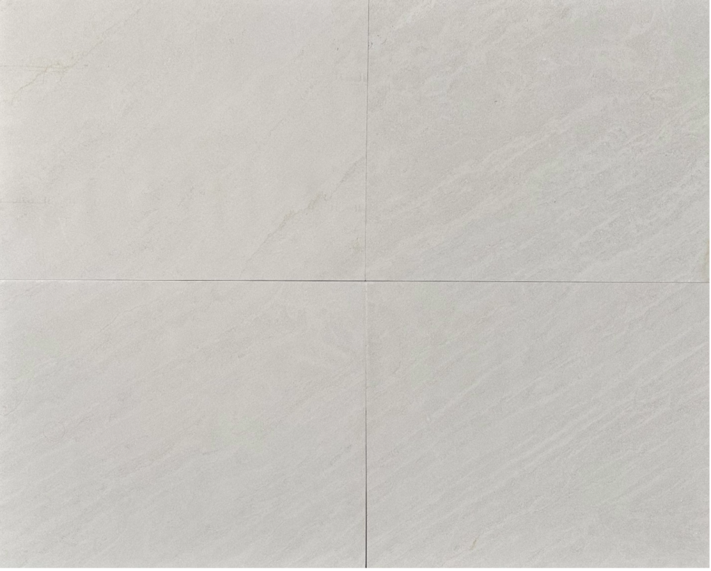 Fawn Limestone tiles highlighting the fine-grain texture and uniform color.