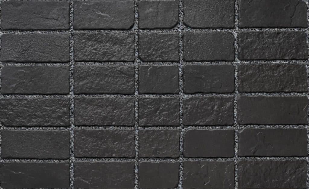 Dark charcoal Techo-Bloc Oxford permeable pavers in a modular layout