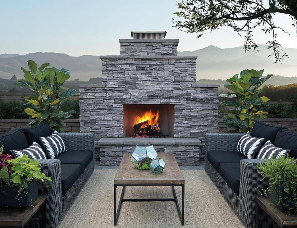 Stacked Fireplace Stone Veneer Silver Lining
