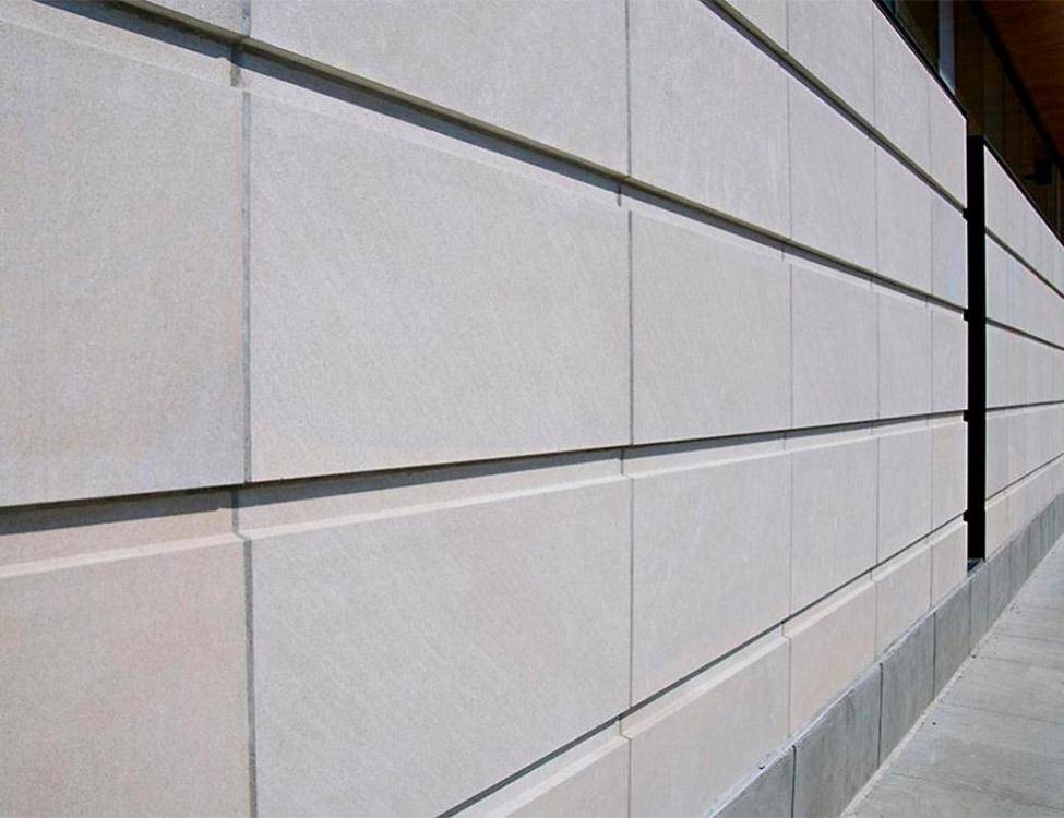 Full color Blend Indiana Limestone paneling for commercial buildings