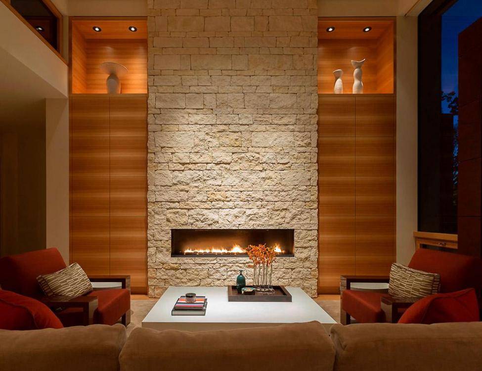natural limestone fireplace Sonoma Gold Limestone